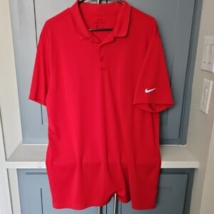 Nike Men's Vibrant Red Dri Fit Polo Shirt